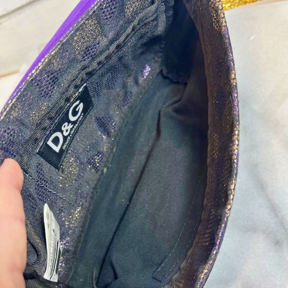 |SOLD| Dolce & Gabbana Crystal Studded Logo Suede & Leather Adjustable Bag - Picture 9 of 10